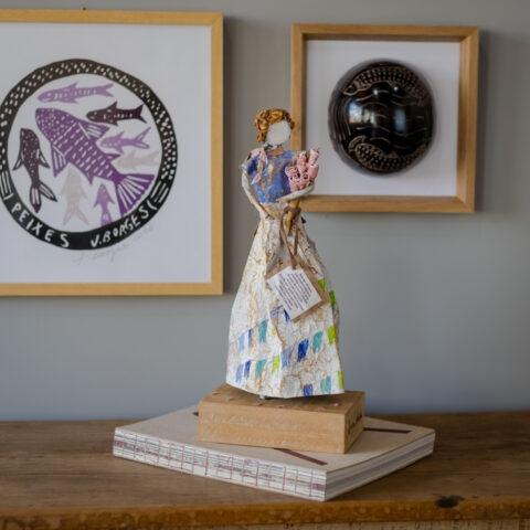 Quadro Xilogravura J. Borges: Peixes