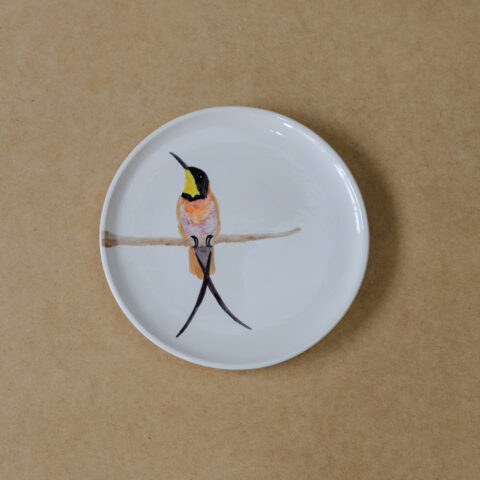 Prato de Cerâmica Beija-flor Brilho de Fogo 1 (G)