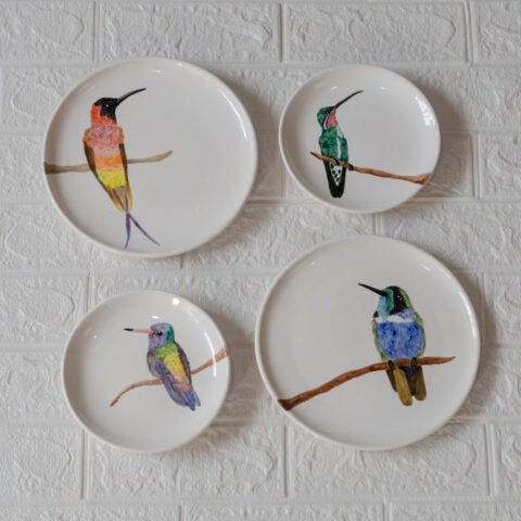 Prato de Cerâmica Beija-flor Brilho de Fogo 1 (G)