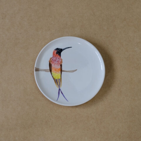 Prato de Cerâmica Beija-flor Brilho de Fogo 2 (G)