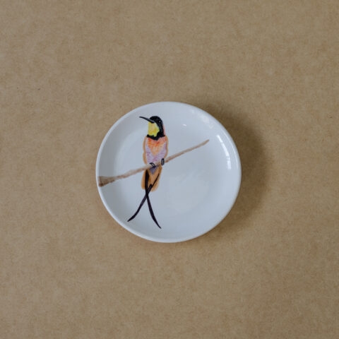 Prato de Cerâmica Beija-flor Brilho de Fogo (P)