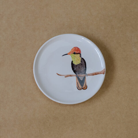 Prato de Cerâmica Beija-flor Vermelho (G)