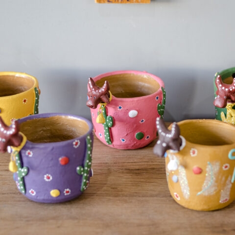 Vasinho em Cerâmica Boi-Bumbá Leonildo – Rosa