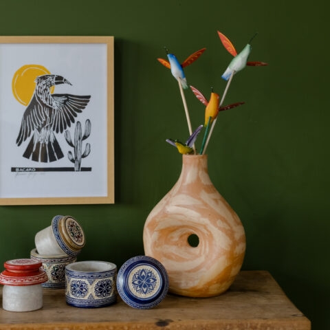 Beija-Flor em Madeira Caiçara com Estaca (GG)