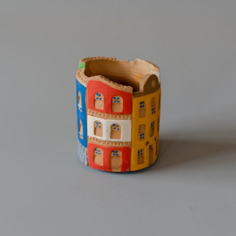 Cachepô em Cerâmica Casinhas Açorianas (M)