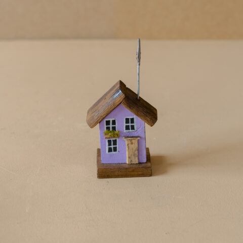 Porta-Recados Casinha em Madeira Lilás