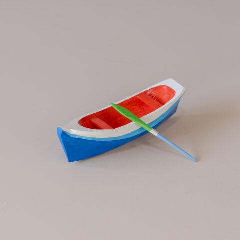 Mini Canoa com Remo em Madeira Caiçara (G1)