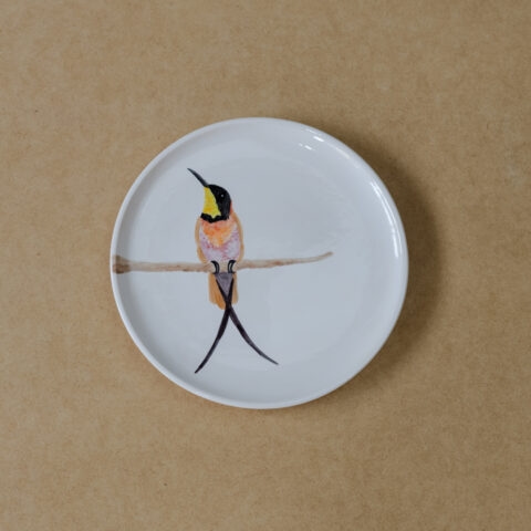 Prato de Cerâmica Beija-flor Brilho de Fogo 1 (G)