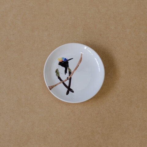 Prato de Cerâmica Beija-flor Chifre de Ouro (P)