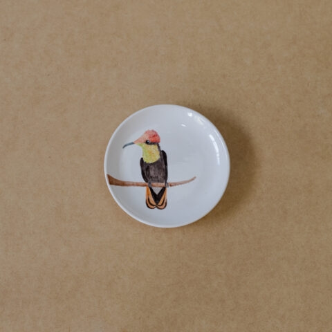 Prato de Cerâmica Beija-flor Vermelho (P)