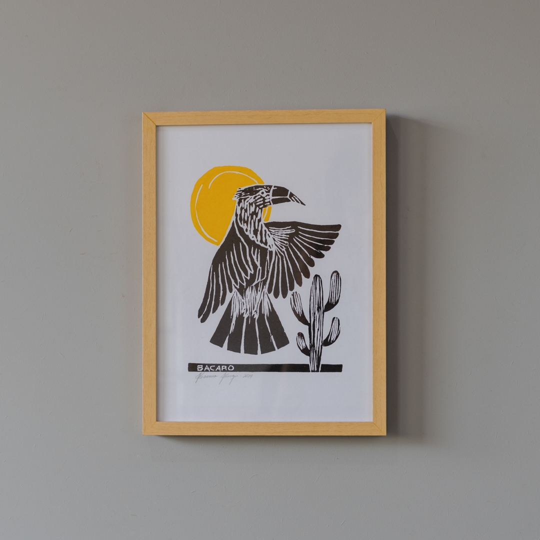 Quadro_Xilogravura_Bacaro_Borges_P_CarcarC3A1_Amarelo-1.jpg