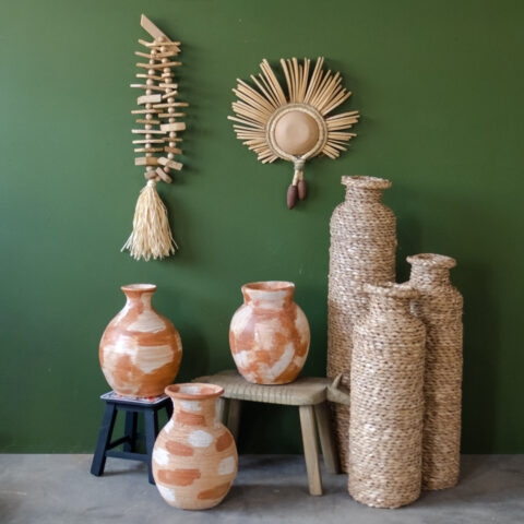 Vaso Boca Estreita em Cerâmica Mesclada – Família Nazaré