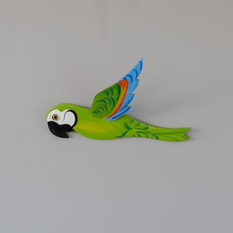 Arara Verde de Parede em Madeira (P)