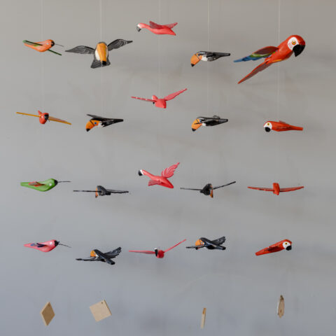 Móbile de Flamingo em Madeira (P)