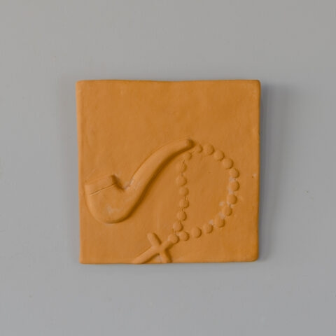 Placa de Parede em Cerâmica Preto Velho