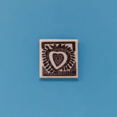 Mini Azulejo de Parede J. Borges – Coração da Alegria