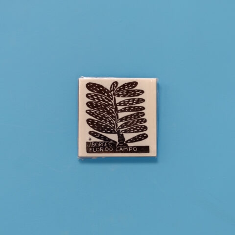 Mini Azulejo de Parede J. Borges – Flor do Campo Preto