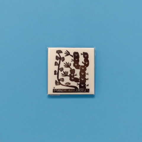Mini Azulejo de Parede J. Borges – Mandacaru Preto