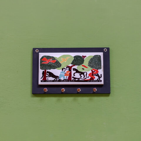Porta-Chaves Azulejo J. Borges – Vida na Floresta