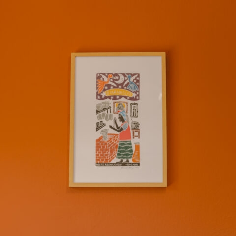 Quadro Xilogravura Bacaro Borges (M): Noite Abençoada