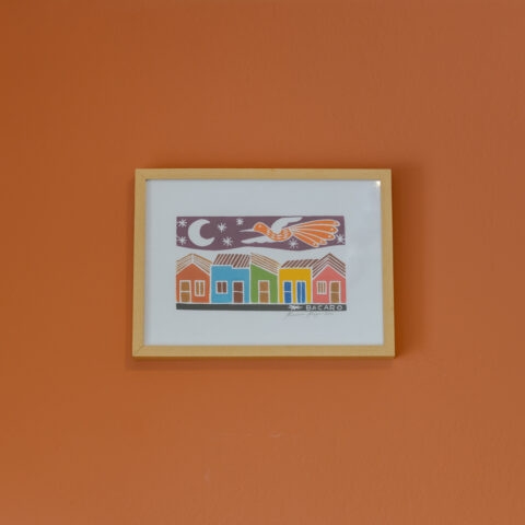 Quadro Xilogravura Bacaro Borges (P): Vila