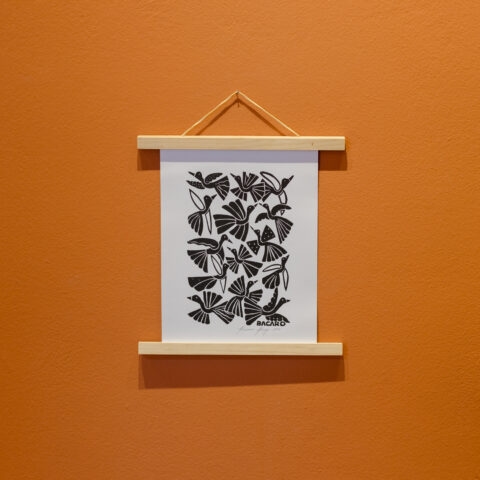 Xilogravura Bacaro Borges (P): Pássaros Preto