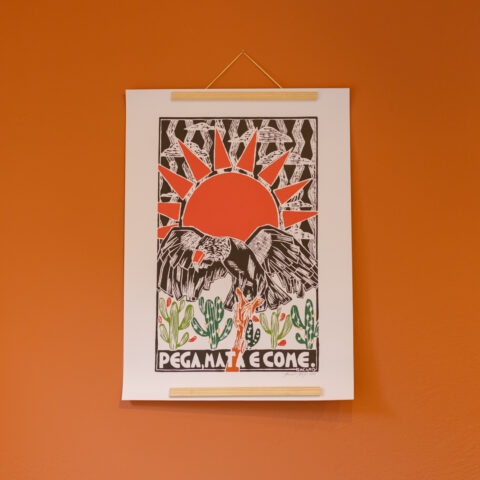 Xilogravura Bacaro Borges (G): Pega, Mata e Come