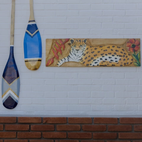 Painel de Madeira Onça Pintada