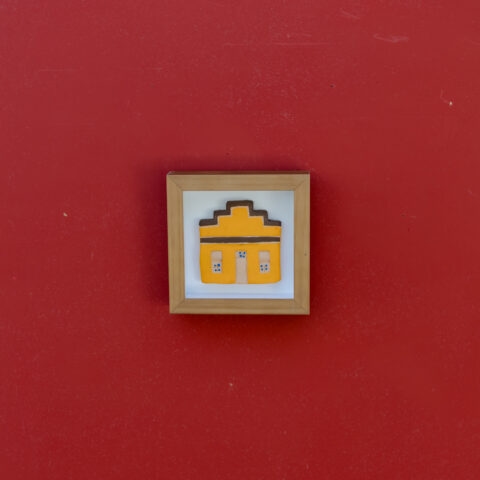 Quadro Casinha de Cerâmica (M) – Laranja