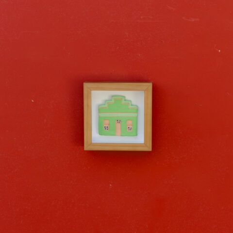Quadro Casinha de Cerâmica (M) – Verde