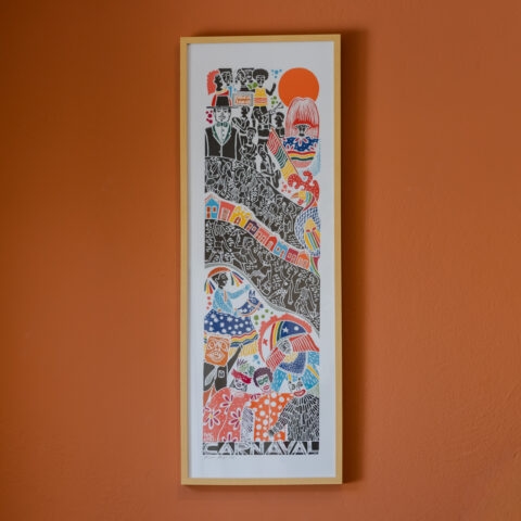 Quadro Xilogravura Bacaro Borges (GG): Carnaval