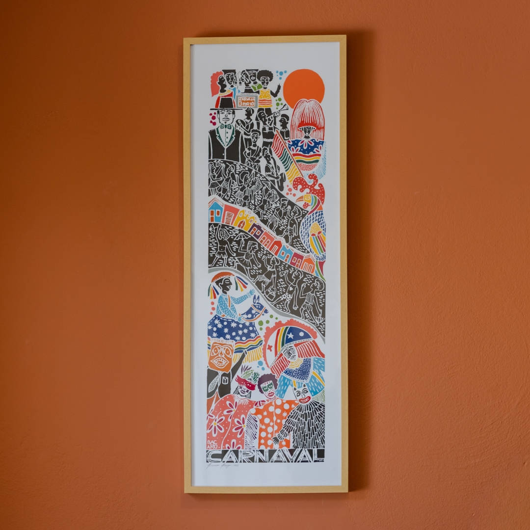 Quadro Xilogravura Bacaro Borges (GG): Carnaval - Imaterial