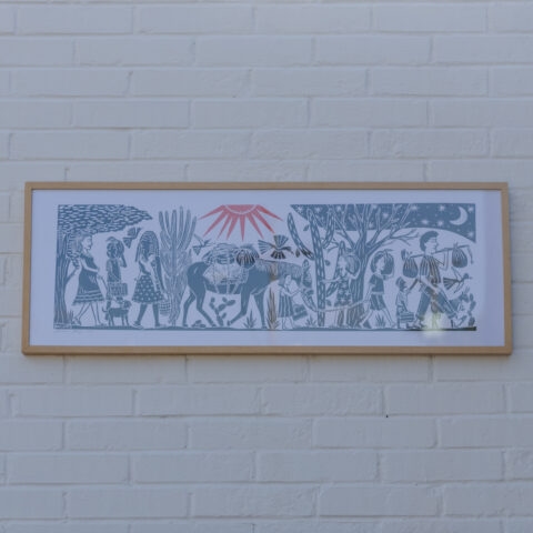 Quadro Xilogravura Bacaro Borges (GG): Triste Partida