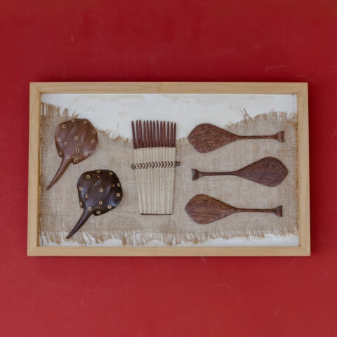 Quadro Elementos Indígenas de madeira – Acari