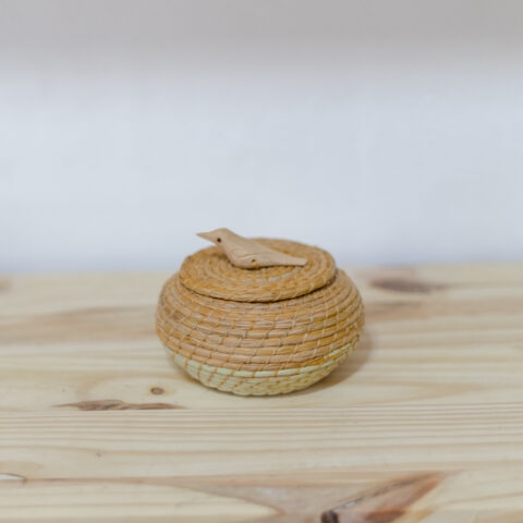 Porta-Joia Palha de Licuri Bojudo (P) – Laranja