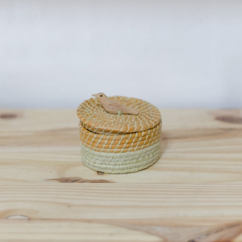 Porta-Joia Palha de Licuri Reto (P) – Laranja
